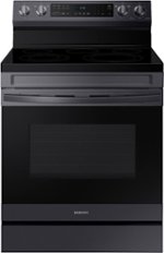 Samsung - 6.3 cu. ft. Freestanding Electric Range with WiFi, No-Preheat Air Fry & Convection - Black stainless steel - Front_Standard