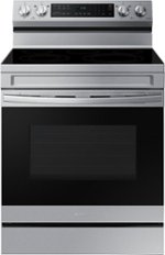 Samsung - 6.3 cu. ft. Freestanding Electric Range with WiFi, No-Preheat Air Fry & Convection - Stainless steel - Front_Standard