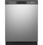 GE - Front Control Built-In Dishwasher with 55 dBA - Stainless steel - Front_Standard