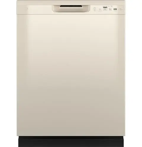 Front. GE - Front Control Built-In Dishwasher with 55 dBA - Bisque.
