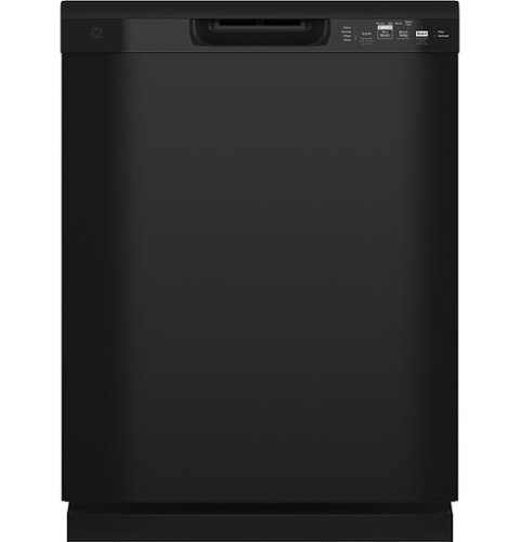 GE - Front Control Built-In Dishwasher with 55 dBA - Black