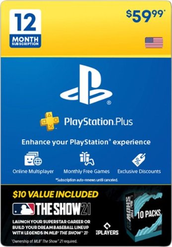  Sony Interactive Entertainment - PlayStation Plus 12 Month Subscription - MLB BONUS 59.99