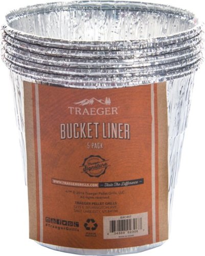 Traeger Grills - 5 Pack Grease Bucket Liner for All Grills - Silver