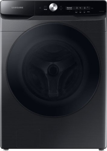 Samsung - 5.0 Cu. Ft. High-Efficiency Stackable Smart Front Load Washer with Steam and CleanGuard - Brushed Black