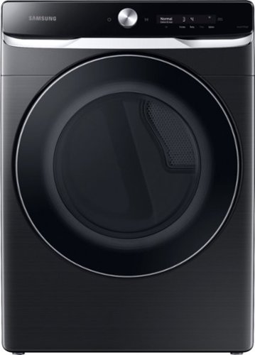 Samsung - 7.5 Cu. Ft. Stackable Smart Electric Dryer with Steam and Super Speed Dry - Brushed black
