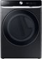 Samsung - 7.5 Cu. Ft. Stackable Smart Electric Dryer with Steam and Super Speed Dry - Brushed Black-Front_Standard
