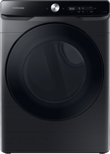 Samsung - 7.5 Cu. Ft. Stackable Smart Gas Dryer with Steam and Super Speed Dry - Brushed Black