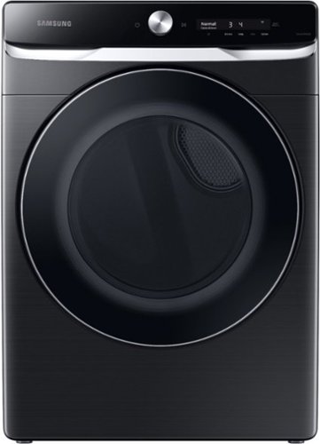 Samsung - 7.5 Cu. Ft. Stackable Smart Gas Dryer with Steam and Super Speed Dry - Brushed Black