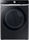 Samsung - 7.5 Cu. Ft. Stackable Smart Gas Dryer with Steam and Super Speed Dry - Brushed Black-Front_Standard