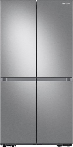 Samsung - 23 cu. ft. 4-Door Flex French Door Counter Depth Smart Refrigerator with Dual Ice Maker - Stainless Steel