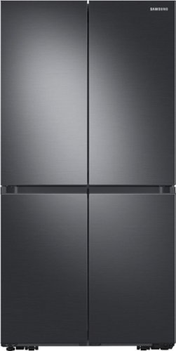 Samsung - 23 cu. ft. 4-Door Flex French Door Counter Depth Smart Refrigerator with Dual Ice Maker - Black Stainless Steel