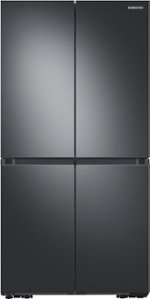 Samsung - 23 cu. ft. 4-Door Flex French Door Counter-Depth Refrigerator with WiFi, AutoFill Water Pitcher & Dual Ice Maker - Black stainless steel - Front_Standard