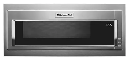 Front. KitchenAid - 1.1 Cu. Ft. Built-In Low Profile Microwave with Slim Trim Kit - Stainless Steel.