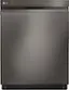 Front. LG - 24" Front Control Smart Built-In Stainless Steel Tub Dishwasher with 3rd Rack, QuadWash, and 48dba - PrintProof Black Stainless Steel.