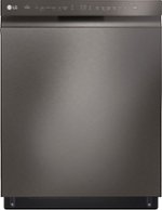 LG - 24" Front-Control Built-In Dishwasher with Stainless Steel Tub, QuadWash, 48 dBa - Black stainless steel - Front_Standard