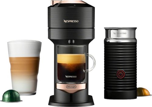 De'Longhi - Nespresso Vertuo Next Premium Coffee and Espresso Maker by De'Longhi, Black Rose Gold with Aeroccino Milk Frother - Black Rose Gold