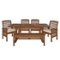 Walker Edison - 6-Piece Cypress Acacia Wood Extendable Patio Dining Set - Dark Brown-Front_Standard