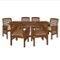 Walker Edison - 7-Piece Cypress Patio Dining Set - Dark Brown-Front_Standard