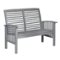 Walker Edison - Patio Outdoor Cypress Acacia Wood Garden Bench - Grey Wash-Front_Standard