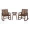 Walker Edison - Windsor 3-Piece Modern Rocking Chat Set - Dark Brown-Front_Standard