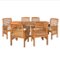 Walker Edison - 7-Piece Cypress Acacia Wood Patio Dining Set - Brown-Front_Standard