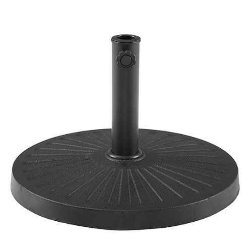 Walker Edison - Daisy Round Outdoor Umbrella Base - Black