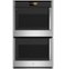 GE Profile - 30" Built-In Double Electric Convection Wall Oven with Left-Hand Side-Swing Door - Stainless Steel-Front_Standard