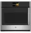 Front. GE Profile - 30" Built-In Single Electric Convection Wall Oven with Left-Hand Side-Swing Door - Stainless Steel.