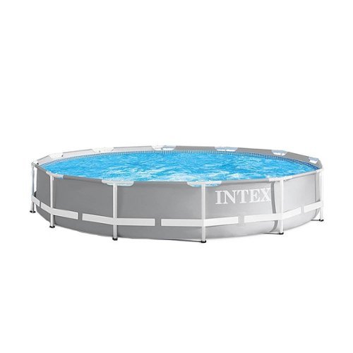 Intex - Prism Metal Frame Above Ground Round Swimming Pool (No Pump)