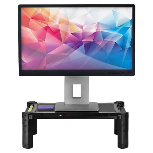 Mount-It! - Printer & Monitor Stand - Black-Front_Standard 