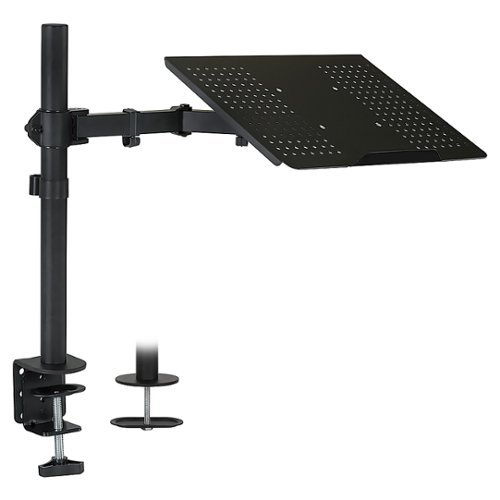 Fully Adjustable Laptop Mount Stand - Holds Up To 17" Laptops, Desk Clamp Or Grommet Mount, 360° Rotation, Tilt & Swivel (SA-D28+D15-Black)