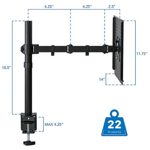 Mount-It! Height-Adjustable Laptop Notebook Desk Stand up to 17 - Black WORLDWIDE DELIVERY