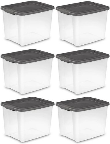 Sterilite - Clear Latched Plastic Storage Container (6 Pack)-Front_Standard 