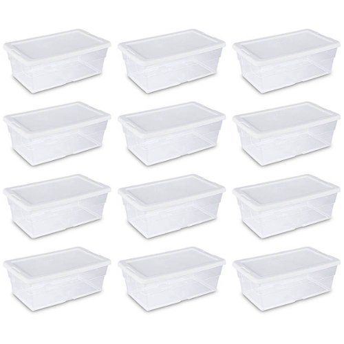 Sterilite - Large Plastic Bin Organizer Storage Basket w/ Handles, (6 Pack)