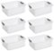 Sterilite - Medium Ultra Plastic Storage Organizer Basket, (6 Pack)-Front_Standard