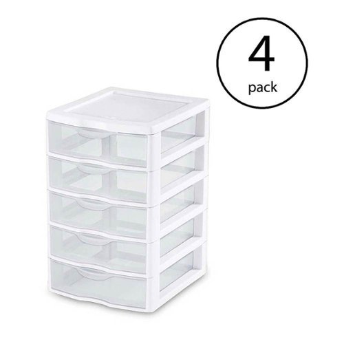 Sterilite - Clearview Small Plastic Desktop Storage System (4 Pack)