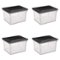 Sterilite - Convenient Versatile Clear Organizing Storage File Box w/Lid (4 Pack)-Front_Standard