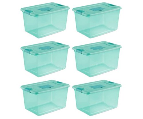Sterilite - Fresh Scent Stackable Plastic Storage Box Container (6 Pack)