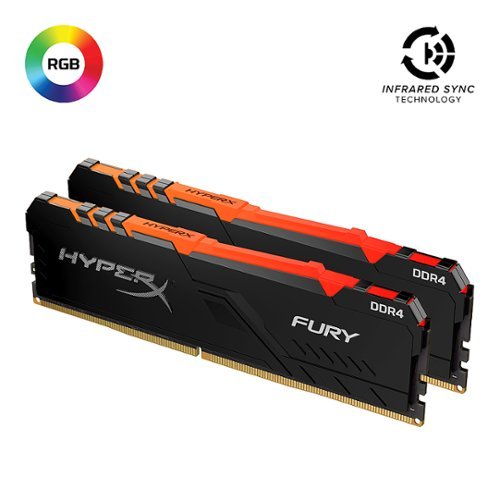 HyperX - FURY HX432C16FB4AK2/32 32GB Kit (2x16GB) 3200MHz DDR4 DIMM Desktop Memory Kit with RGB-Front_Standard 
