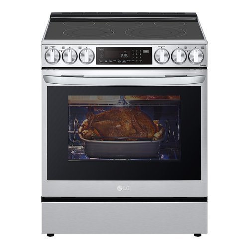 LG - 6.3 Cu. Ft. Smart Slide-In Electric True Convection Range with EasyClean, Air Fry, and InstaView - Stainless steel