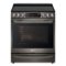 LG - 6.3 cu ft Electric Slide In Range with InstaView, Air Fry,Air Sou-Vide, ProBake Convection, and Smart WiFi Enabled - Black stainless steel-Front_Standard 