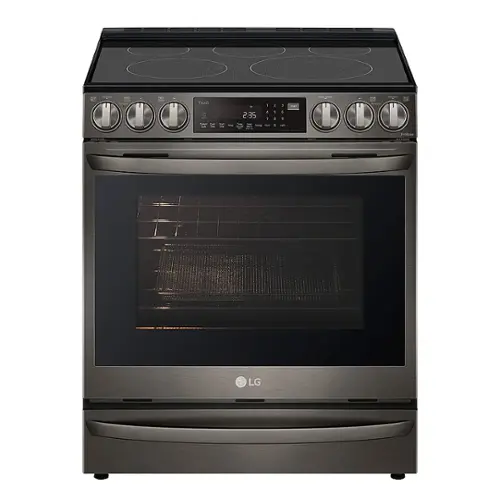 Front. LG - 6.3 Cu. Ft. Smart Slide-In True Convection Range with EasyClean and Air Sous Vide - PrintProof Black Stainless Steel.