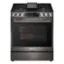 Front. LG - 6.3 Cu. Ft. Smart Slide-In Gas True Convection Range with EasyClean and Air Fry - PrintProof Black Stainless Steel.