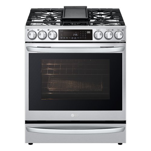 LG - 6.3 Cu Ft Slide-In Gas Range with Air Fry, Air Sous-Vide, ProBake Convection, and Smart WiFi - Stainless steel