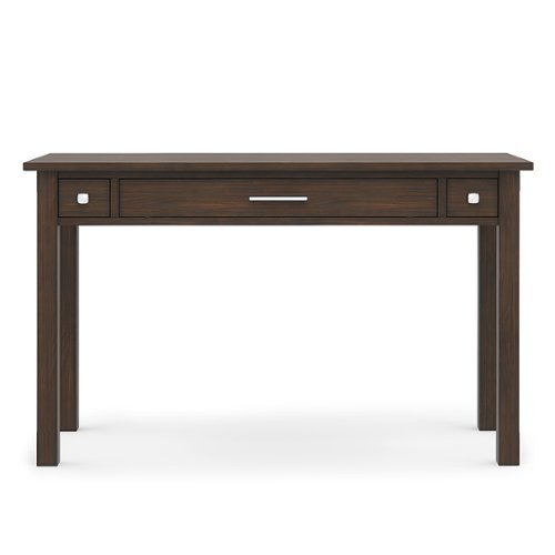 Simpli Home - Avalon Solid Wood Contemporary 47 inch Wide Writing Office Desk - Farmhouse Brown