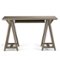 Simpli Home - Sawhorse Solid Wood Modern Industrial 50 inch Wide Small Writing Office Desk - Distressed Grey-Front_Standard