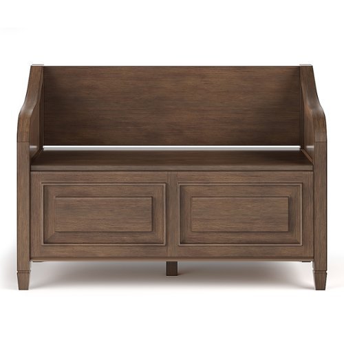 Simpli Home - Connaught Entryway Storage Bench - Rustic Natural Aged Brown