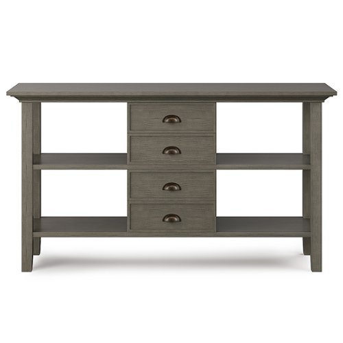 Simpli Home - Redmond SOLID WOOD 54 inch Wide Transitional Console Sofa Table in - Farmhouse Grey