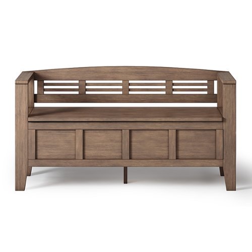 Simpli Home - Adams SOLID WOOD 48 inch Wide Contemporary Entryway Storage Bench in - Rustic Natural Aged Brown