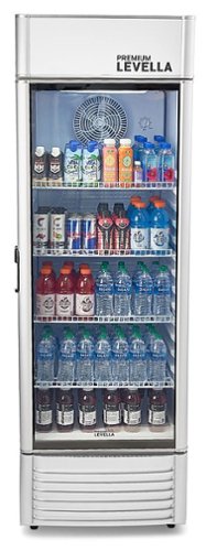 Premium Levella - 15.5 cu. ft. 1-Door Commercial Merchandiser Refrigerator Glass-Door Beverage Display Cooler - Silver